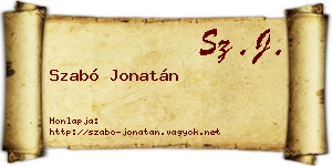 Szabó Jonatán névjegykártya