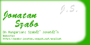 jonatan szabo business card